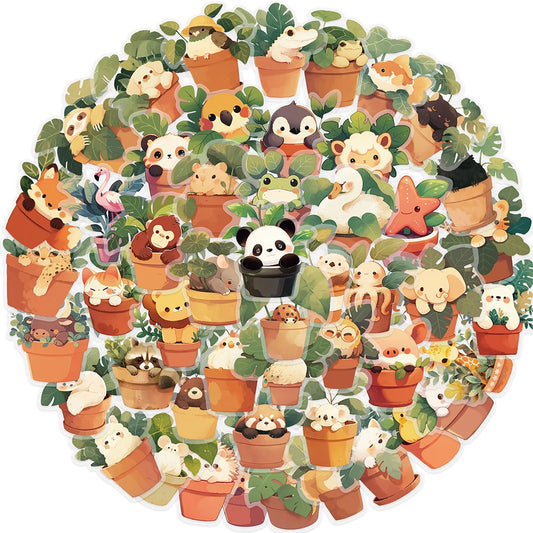 Cute Animal Cartoon Stickers for Laptop, Phone, Suitcase - 10/30/50pcs