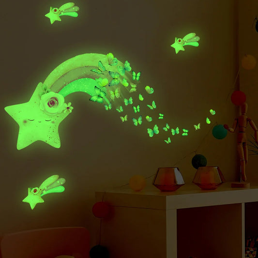 Glow in the Dark Meteor Wall Stickers for Kids Room Decor