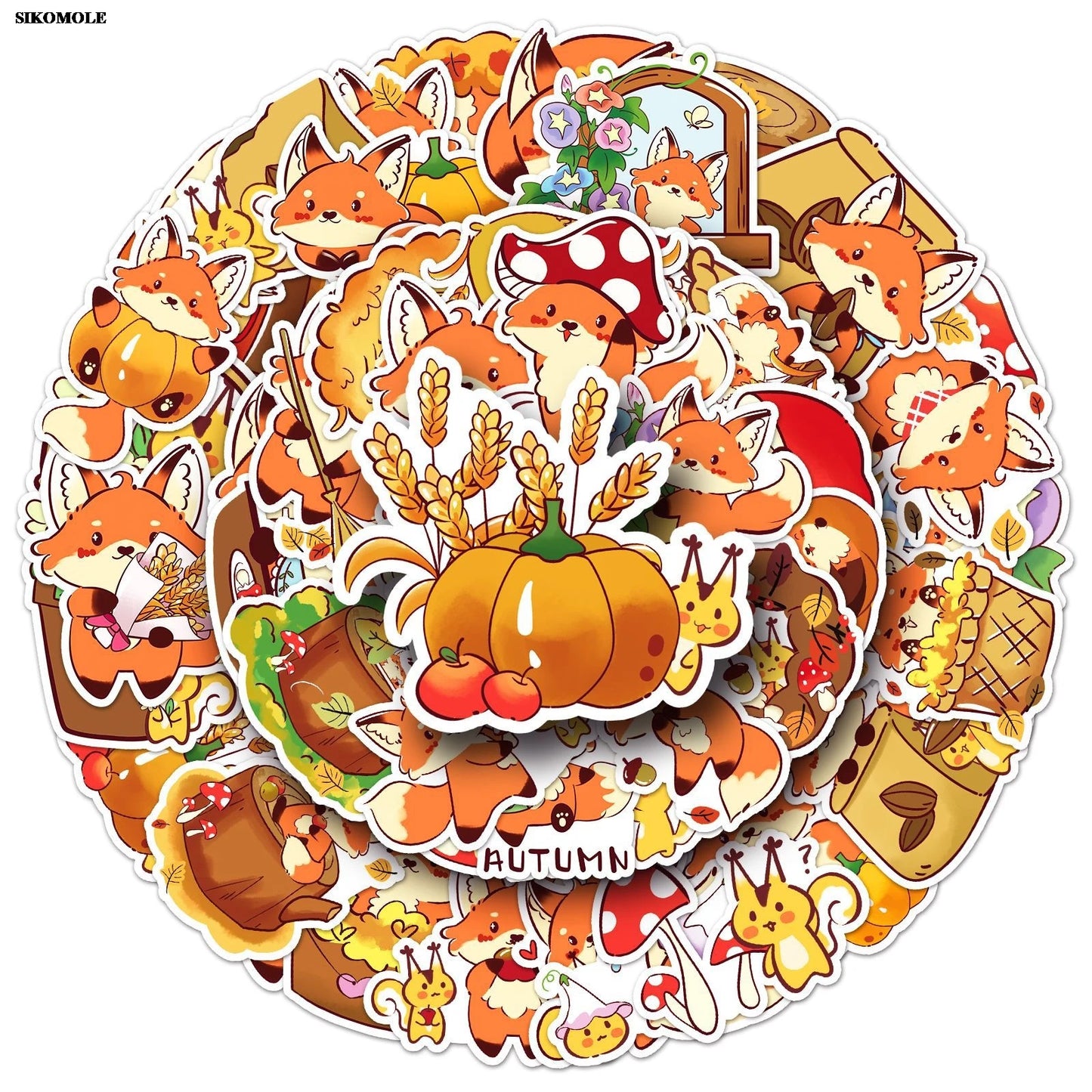 Cartoon Fox Stickers Pack - DIY Laptop Luggage Notebook Decals