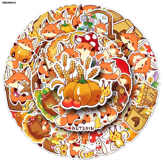 Cartoon Fox Stickers Pack - DIY Laptop Luggage Notebook Decals