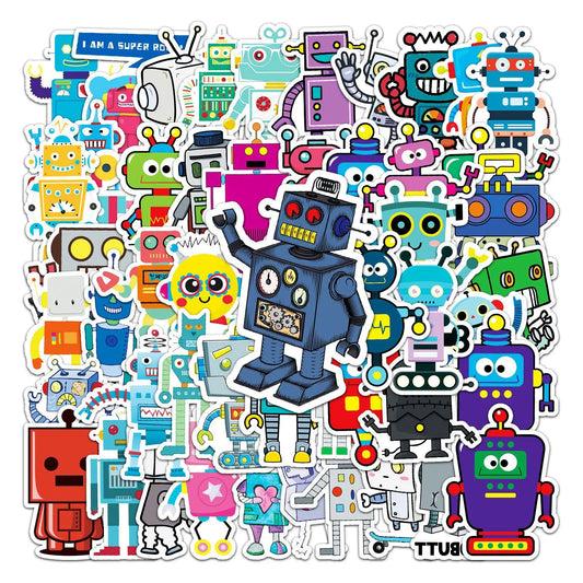 Robot Kawaii Graffiti Stickers Waterproof Cartoon for Laptop Skateboard Luggage Toy Wholesale