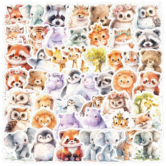 Kawaii Cartoon Animal Stickers 10/30/50pcs Cute Decals for Kids Laptop Phone Suitcase