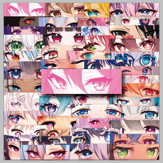 50pcs 2D Animation Eye Graffiti Wall Stickers DIY Pack Wholesale