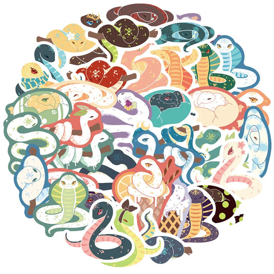 Cartoon Snake Graffiti Stickers for Laptop, Car, Snowboard, Luggage, Fridge - 10/30/50pcs Vinyl Set