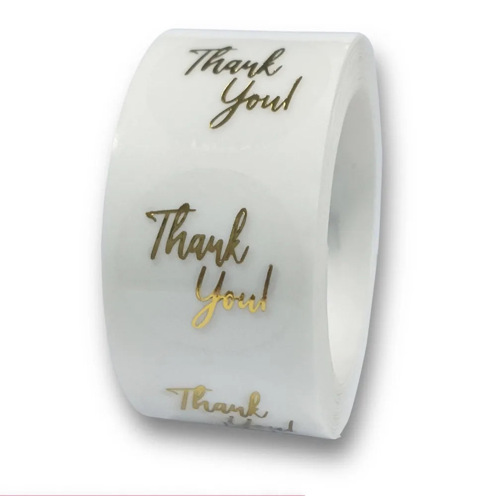 50-500Pcs Golden Thank You Decorative Sticker for Party Wedding Gifts Envelopes Handmade Business Packaging Labels Baking Seals