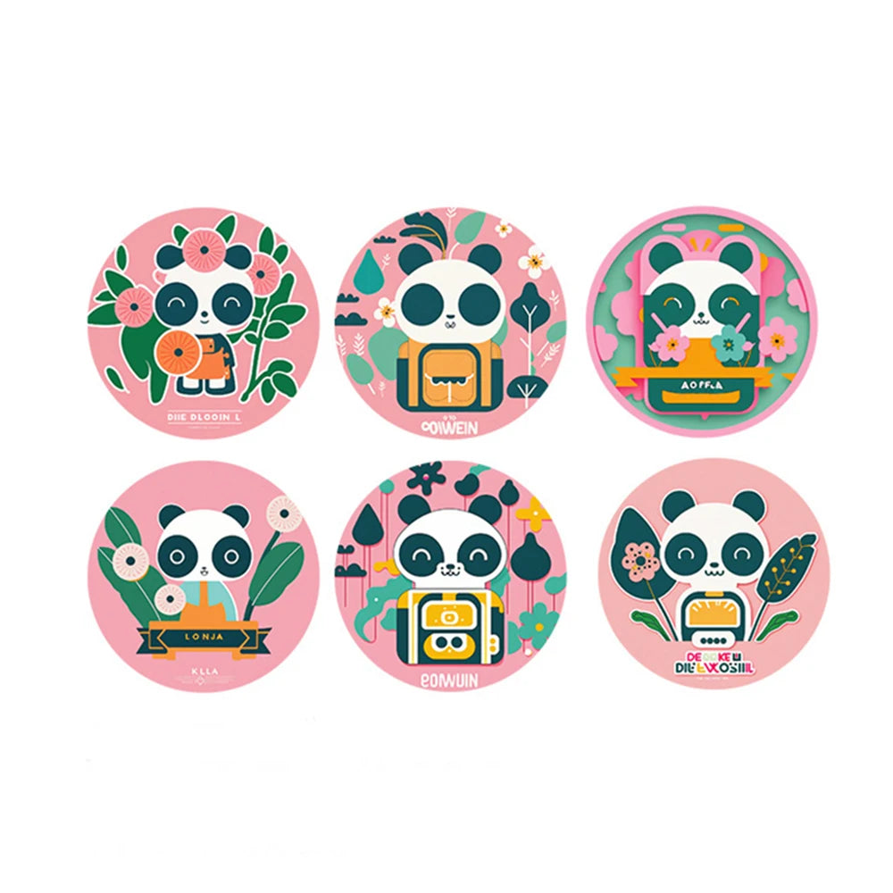 100-500pcs Panda Stickers Funny Animal Cartoon Decals Notebook Stationery Kids Sticker DIY Toys Gift Decoration Sealing Label