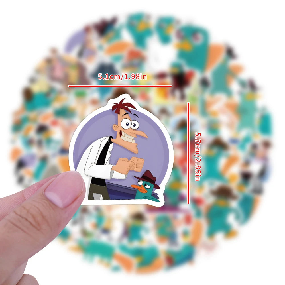 10/30/55pcs Disney Cute Cartoon Perry the Platypus Stickers Waterproof Decals DIY Laptop Suitcase Phone Funny Decoration Sticker