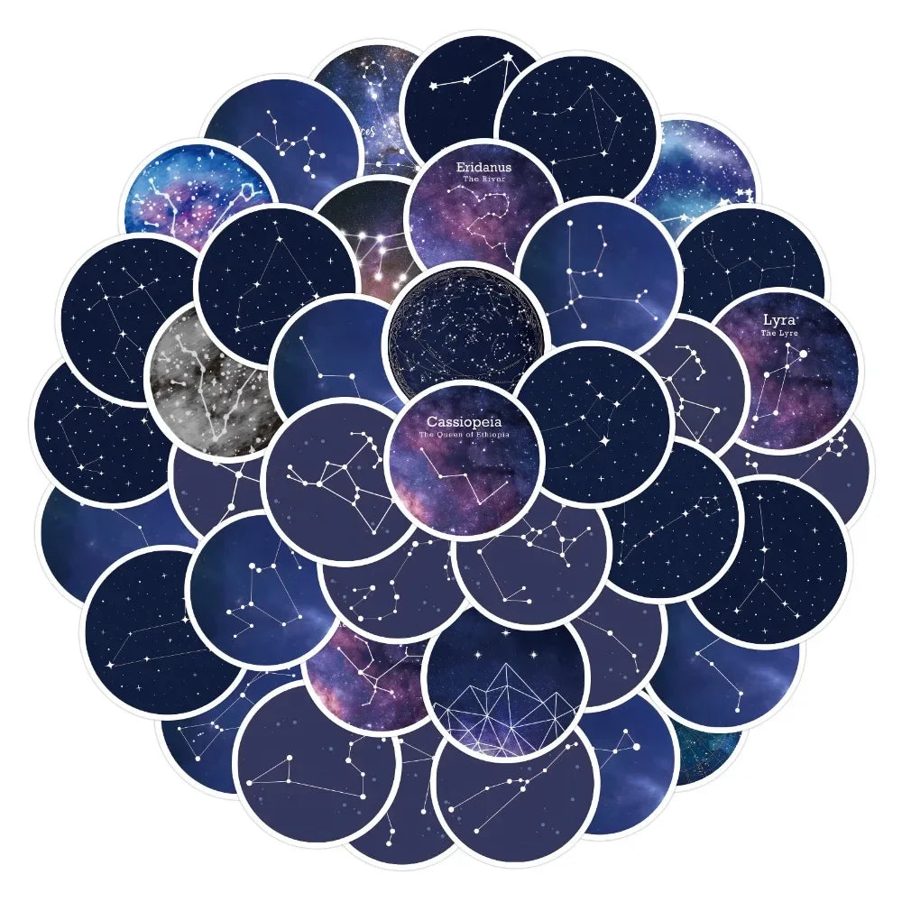 10/60Pcs Twelve Constellations Graffiti Stickers Laptop Computer Phone Luggage Guitar Waterproof Graffiti Bicycle Vinyl Sticker