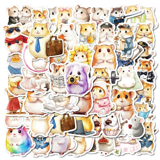 Kawaii Hamster Stickers Set: DIY Kids Scrapbooking Supplies