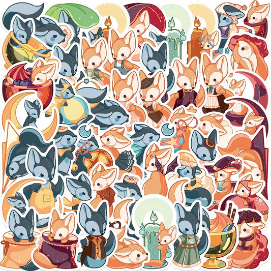 Kawaii Fox Animal Stickers for Guitar, Notebook, Skateboard, Laptop, Bike - Cute Cartoon Decals (10/30/50PCS)