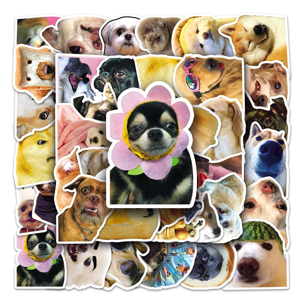 10/30/50PCS Cute Dog Caroon Stickers Decals Kids Toy Waterproof Laptop Luggage Notebook Fridge Guitar Helmet Funny Children Gift