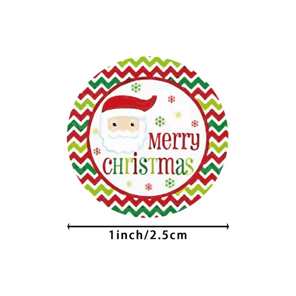 100-500pcs/roll Christmas Sticker Seal Labels Stickers 4 Designs Pattern Cartoon Reward Sticker For Kids Toys Gift Waterproof