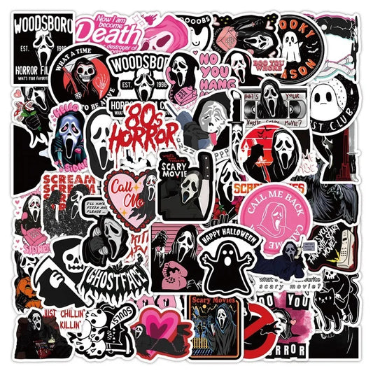50pcs Death Anime Stickers for Laptop, Phone, Car, Scooter, Water Bottle, Suitcase, Refrigerator