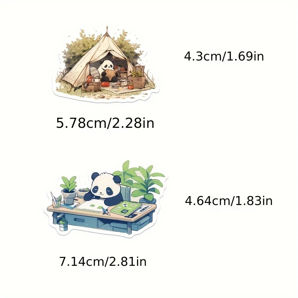 50PCS Cartoon Family Panda Baby Cute Daily Graffiti Sticker Waterproof DIY Decorative Luggage Guitar Cup Phone Gift Decal