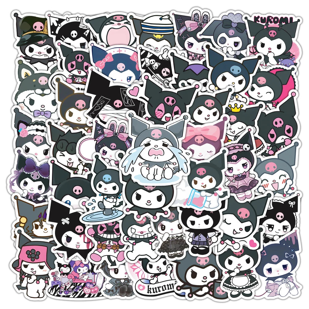 50pcs My Melody Kuromi Anime Stickers Waterproof Decals