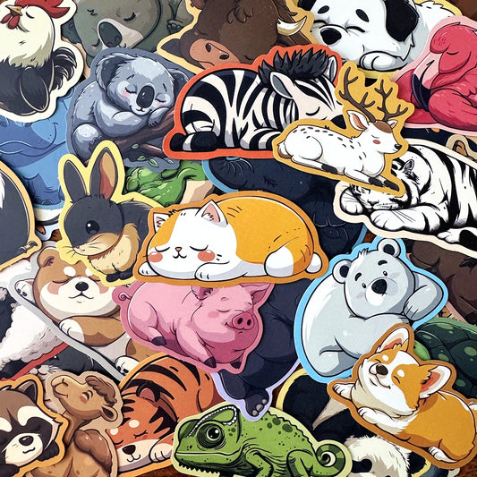 Corgi Cat Animal Stickers Waterproof for Phone Laptop Suitcase Cup