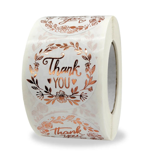 50-500pcs Luxury Bronzing Labels Thank You for Your Order Stickers Baking Seal Labels for Shop Business Package Gift Sticker