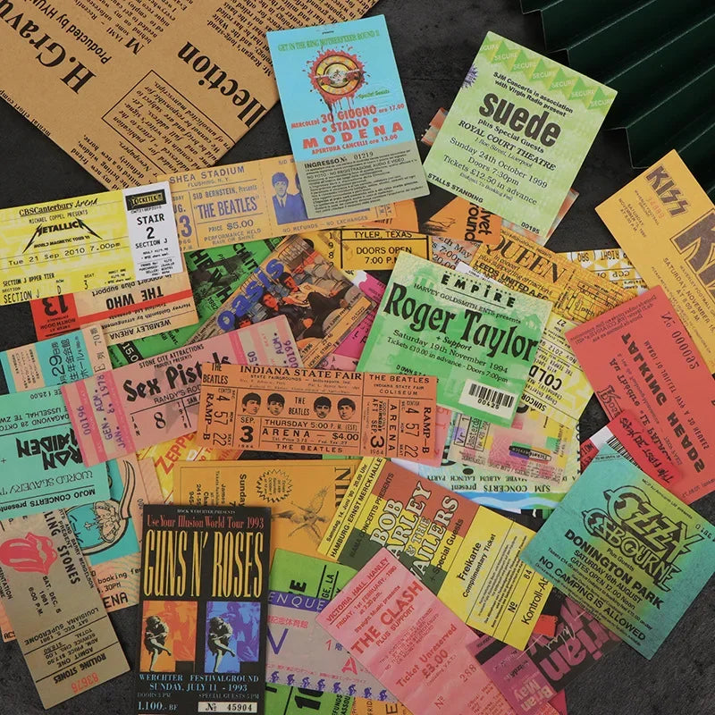 Rock Music Concert Ticket Sticker Packs