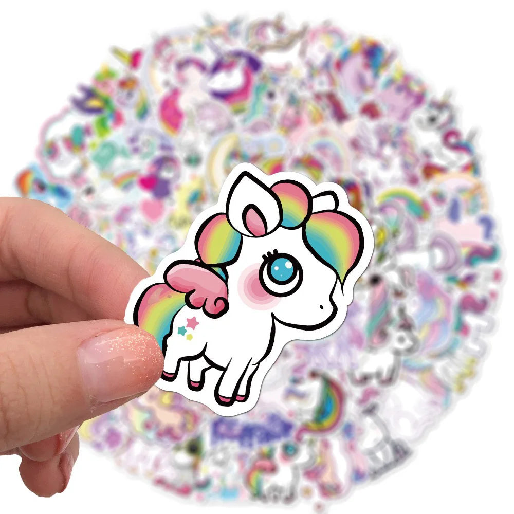 10/30/50/100PCS Cute Animals Pink Unicorn Cartoon Sticker DIY Diary Phone Laptop Luggage Skateboard Graffiti Decals Fun for Kid