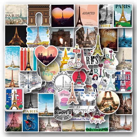 Eiffel Tower Sticker Set: Laptop, Phone, Luggage, Car, Fridge Decals