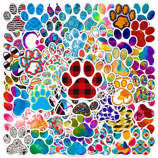 Animal Paw Print Stickers 10/30/50PCS - DIY Laptop Phone Notebook Suitcase Decals