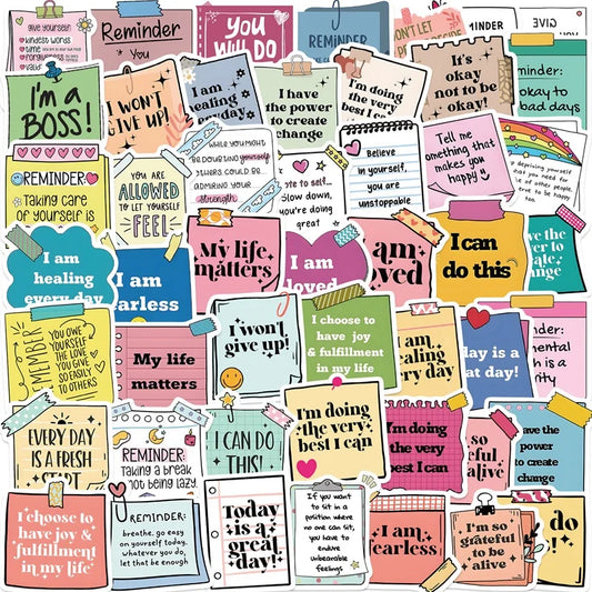 50PCS Colorful Slogan Stickers for DIY & Scrapbooking