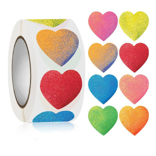 Valentine Heart Stickers 1" - 100-500pcs Party Labels