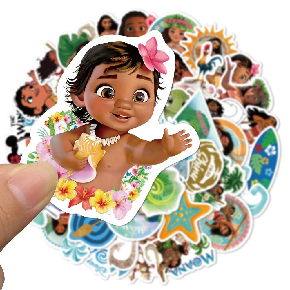 10/30/50pcs Disney Movie Moana Cartoon Stickers Decals DIY Laptop Skateboard Phone Suitcase Guitar Bike Car Graffiti Sticker Toy