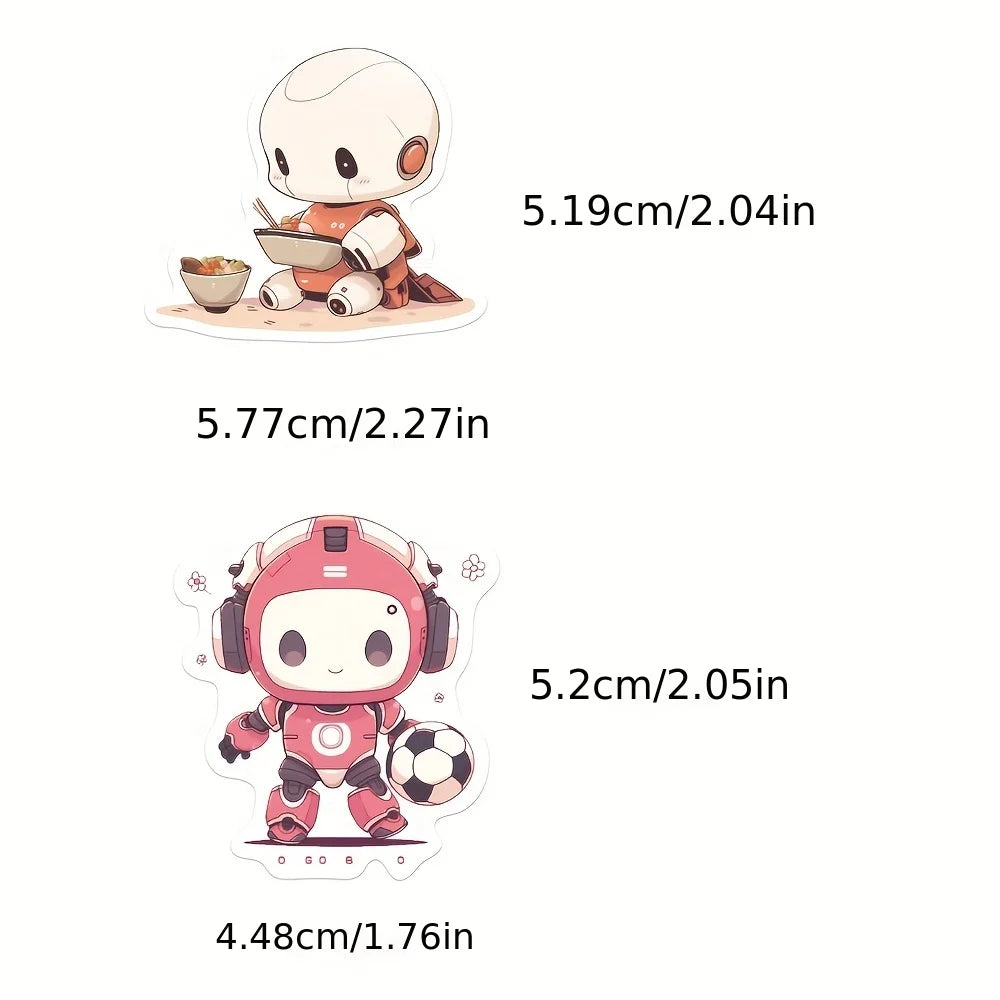 10/25/50PCS Cute Anthropomorphic Life Cartoon Intelligent Robot Sticker Fun Art Decoration Luggage Guitar Helmet Cup Phone Case