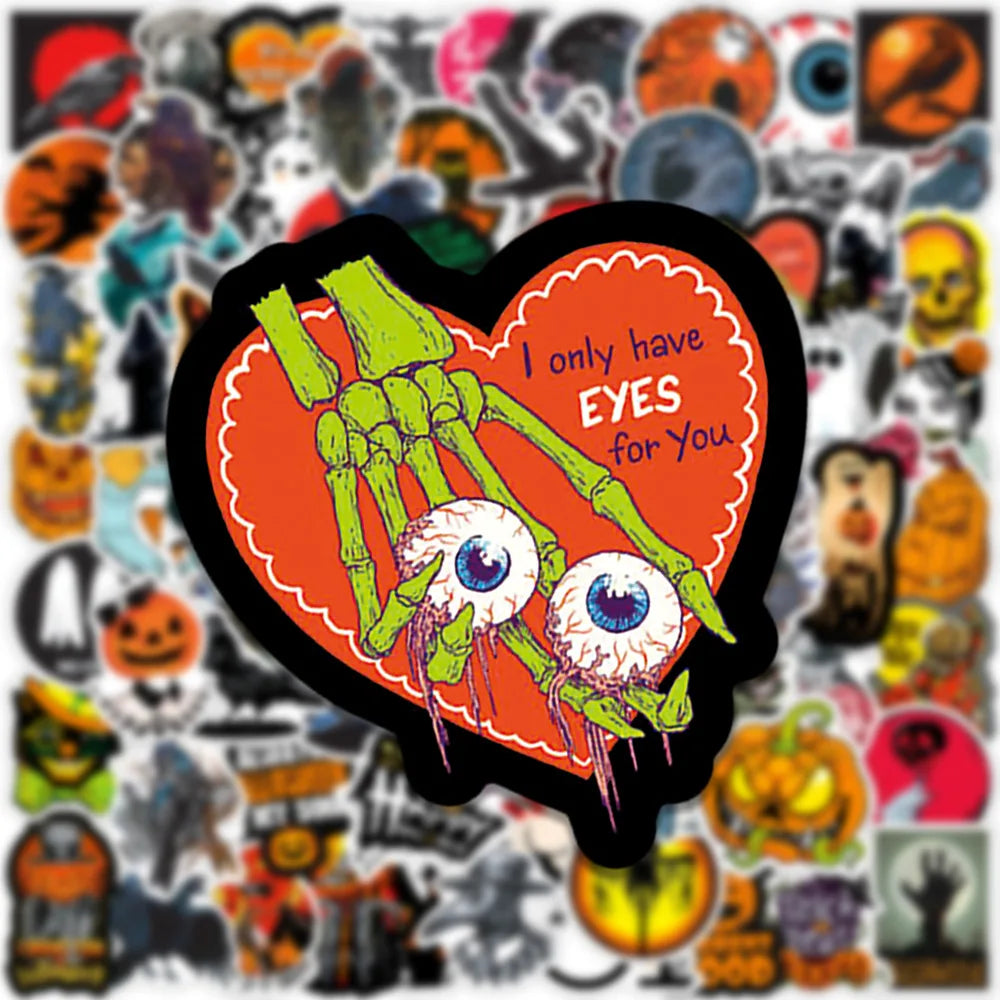 100Pcs Pumpkin head skateboard fashion Hallowmas Stickers For Suitcase Skateboard Laptop Phone Car Styling DIY Decal waterproof