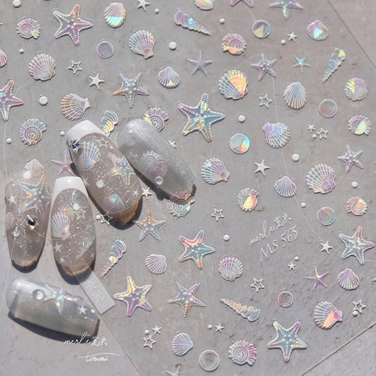 Beach Ocean Shell Nail Art Stickers Manicure Decals