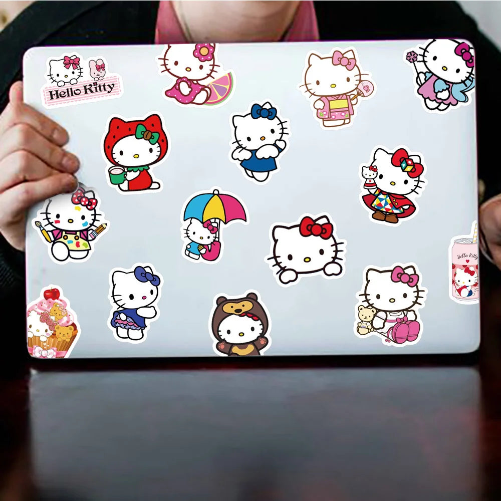 10/30/50pcs Sanrio Hello Kitty Cartoon Anime Stickers Kawaii Girl Decals Graffiti Suitcase Aesthetic Waterproof Sticker for Kids