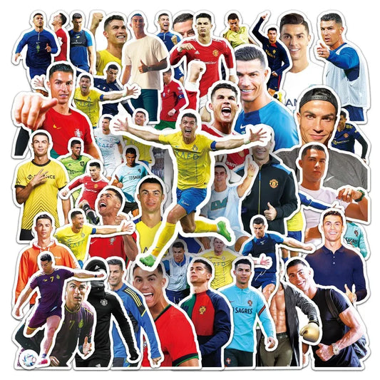 Cristiano Ronaldo Stickers Pack - Laptop, Phone, Car, Scooter, Water Bottle Decor