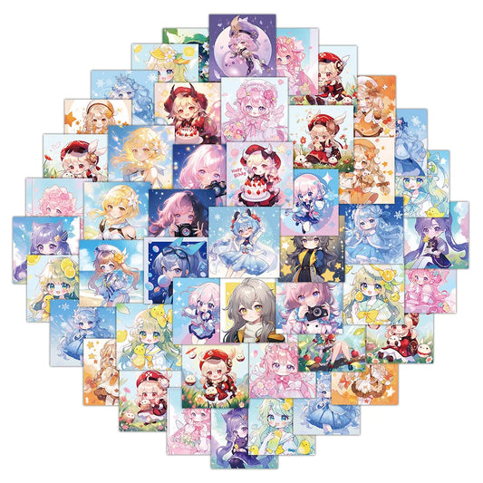 Anime Girl Stickers 10/30/60PCS for Phone Laptop Luggage Skateboard Decals