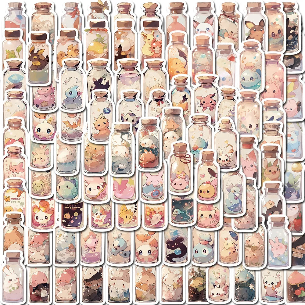 Cute Anime Creature Stickers - 10/50/100PCS Decorative Decals for Scrapbook, Notebook, Phone, Diary