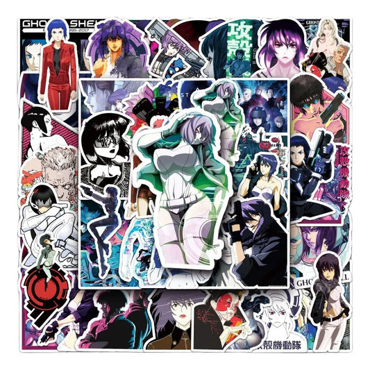 50pcs Ghost in The Shell Anime Stickers for Laptop, Phone, Suitcase, Water Bottle, Scooter, Refrigerator