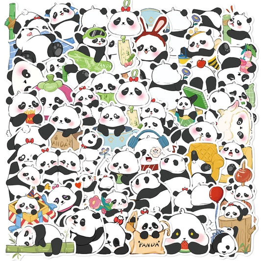Kawaii Panda Stickers Set: DIY Scrapbooking Supplies
