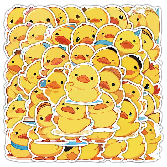 Yellow Duck Stickers Pack - Cute Cartoon DIY Decals