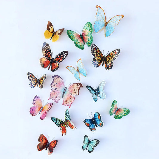 36 Watercolor 3D Butterfly Wall Stickers Self-adhesive Decor