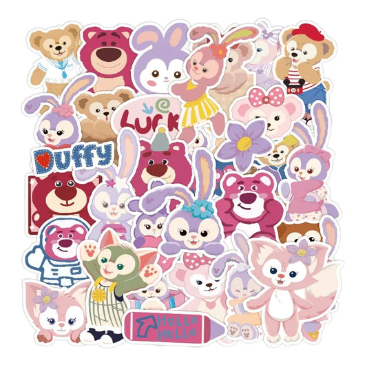 50pcs StellaLou Duffy Cartoon Stickers for Suitcase, Water Bottle, Phone, Laptop, Car, Fridge Decor