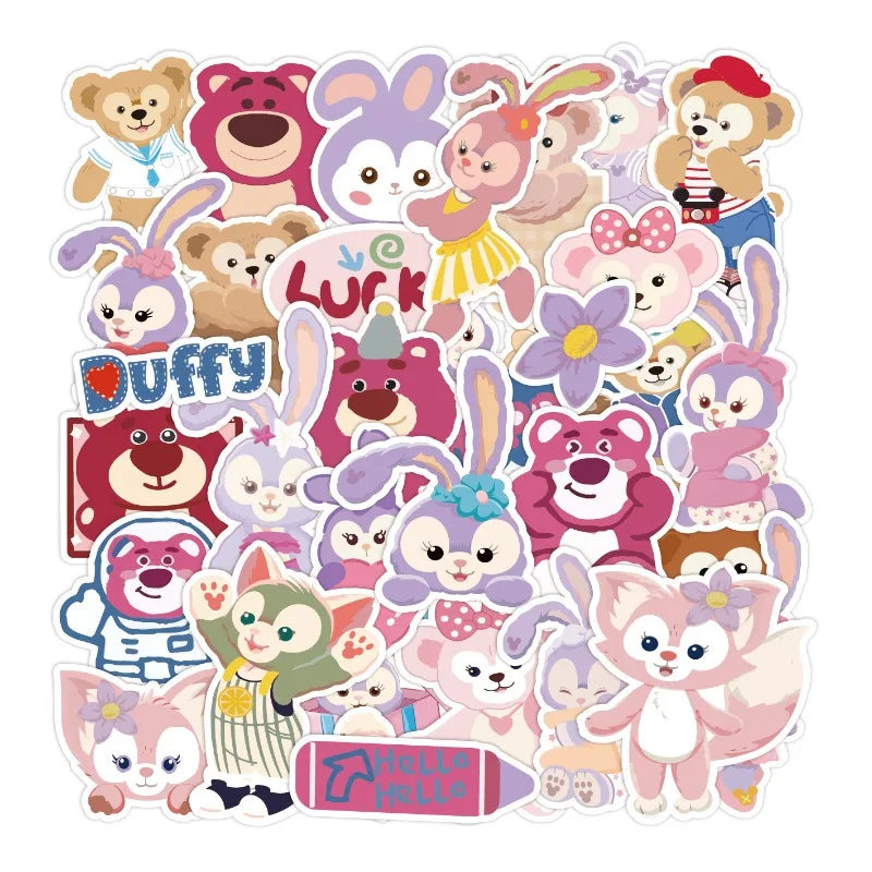 50pcs StellaLou Duffy Cartoon Stickers for Suitcase, Water Bottle, Phone, Laptop, Car, Fridge Decor