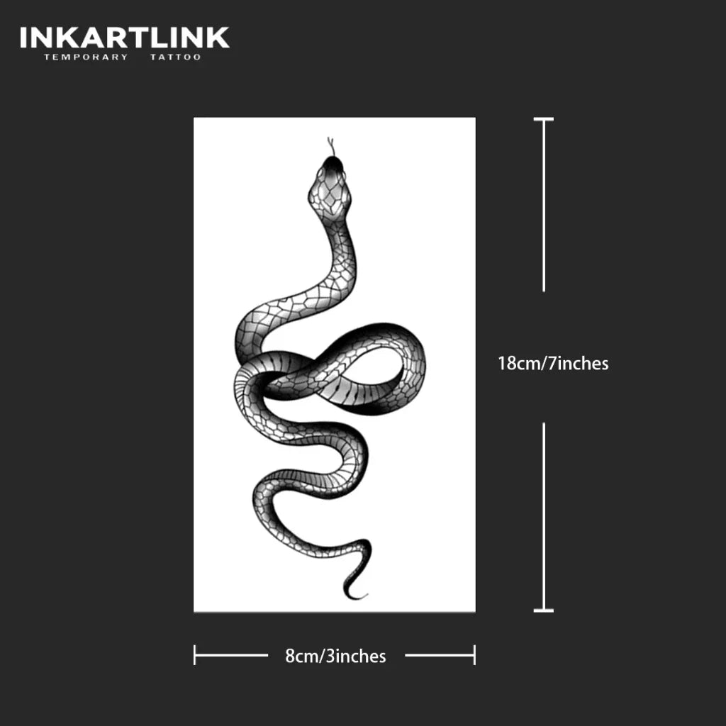 Snake temporary tattoo sticker, waterproof magic tattoo, lasts to 15 days fake tattoo, semi permanent tattoo