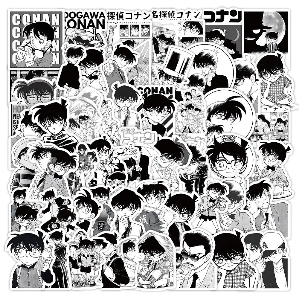 Detective Conan Anime Stickers - 10/30/60PCS Waterproof for Skateboard, Laptop, Phone, Car