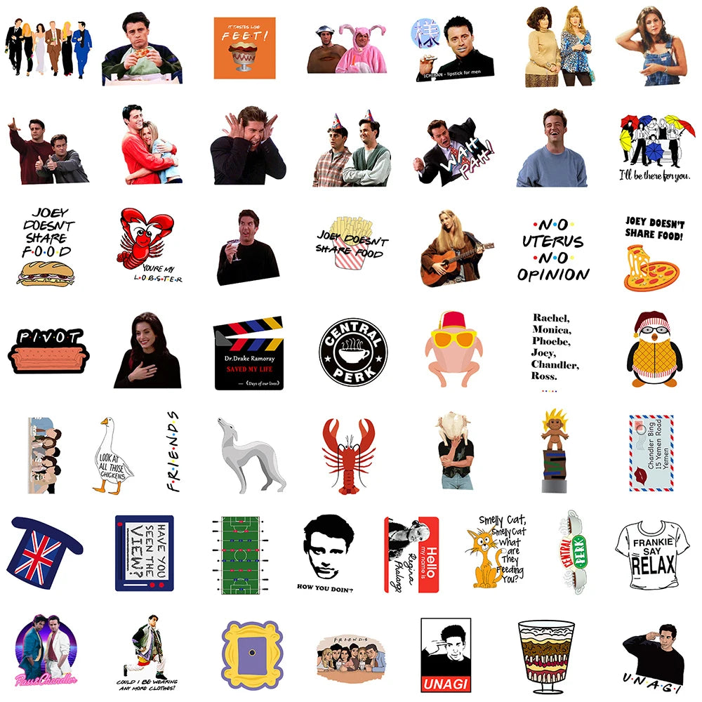 10/30/50PCS Classic TV Show Friends Sticker Packs