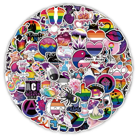 LGBT Pride Stickers: Nonbinary, Pansexual, Transgender, Bisexual, Asexual - 10/30/60/126PCS for Notebook, Phone, Guitar, Fridge