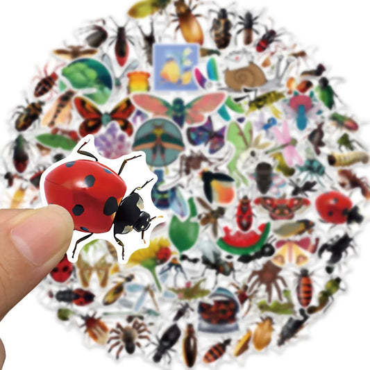 50/100Pcs Colorful Cartoon Insects Spider Butterfly for Kids Gifts Luggage Laptop Skateboard Sticker Waterproof Wholesale