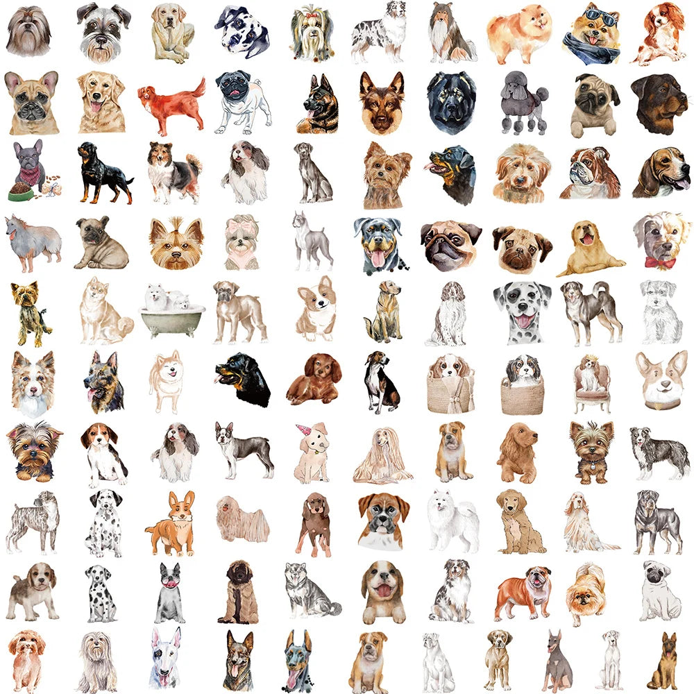 10/30/50/100pcs Cute Dog Animal Cartoon Waterproof Stickers Kawaii Decals Laptop Suitcase Notebook Stationery Sticker Kids Toy