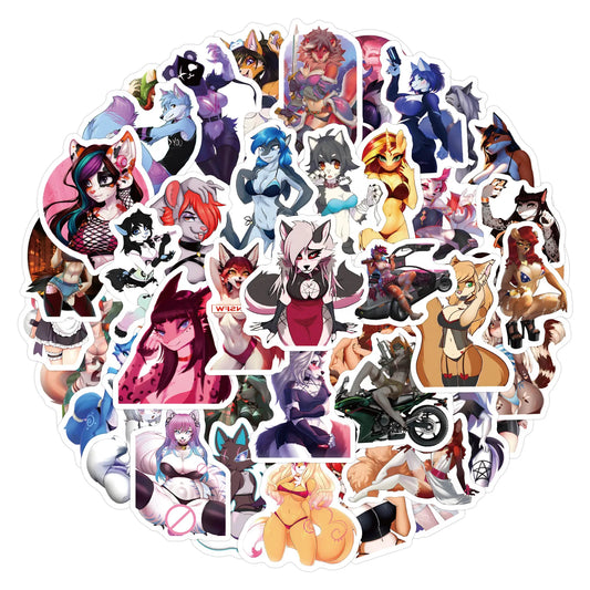 Furry Animal Stickers: Cute Cartoon Decals (10/30/60PCS)