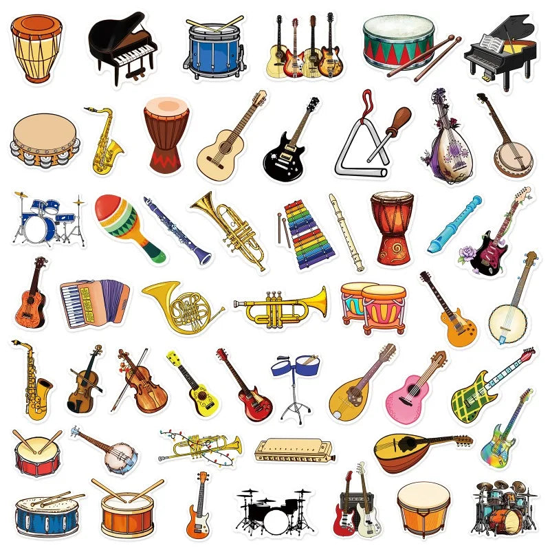 Cartoon Musical Instruments Sticker Packs