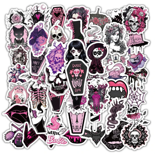 Gothic Skull Stickers Decals: 10/30/50/120pcs Waterproof for Skateboard, Laptop, Motorcycle, Phone